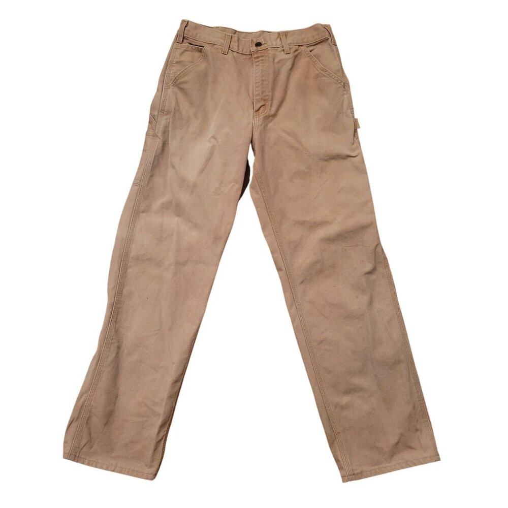 Carhartt Canvas Work Pants Carpenter Utility‎ B11 Relaxed Fit USA STAINS 32x32